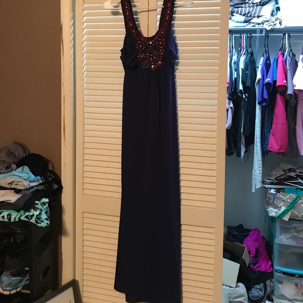Beaded dress.